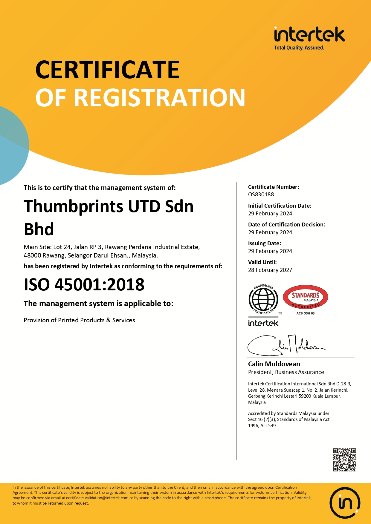 ISO 45001:2018 (29.02.2024-28.02.2027)